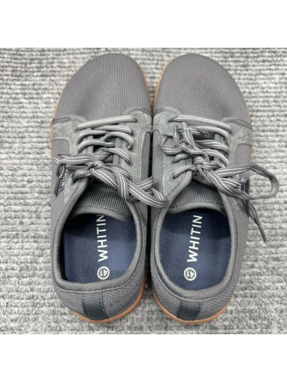 WHITIN Wide Barefoot Shoes Mens 8US/41EU Gray Gum Minimalist Zero Drop Sneaker